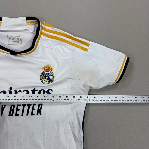 Adidas Real Madrid Jersey Men's Large White Soccer Home Manoj #7 Football Club - Picture 3 of 9